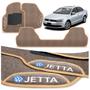 Imagem de Jogo de Tapetes Carpete Jetta 2011 a 2014 Bege Com Logo Bordado Concept 3D 3 peças