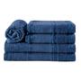 Imagem de Jogo de toalhas de banho 5 peças 100% Algodão com Barrado para Bordar Slim Plus - Dark Blue Azul