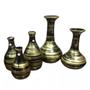 Imagem de Jogo de Vasos Par Long Pipe e Trio de Garrafas Decor - Black Gold