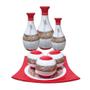 Imagem de Jogo de Vasos Trio Garrafas e Centro de Mesa 3 esferas Decor - Red Beige