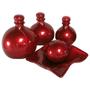Imagem de Jogo de Vasos Trio Shalon e Centro de Mesa em Cerâmica - Vermelho