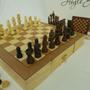Imagem de Jogo de xadrez e dama estojo com 2 gavetas