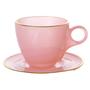 Imagem de Jogo de xícara de chá rosa 170ml grande com 8 peças com pires para cozinha