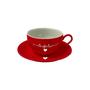 Imagem de Jogo de xicara de cha vermelho lamour 160ml porcelana - Hauskraft