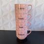 Imagem de Jogo de xícara de porcelana rosa para café ou chá 200ml empilháveis com 4 peças - AMOR torre