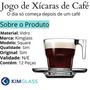 Imagem de Jogo de Xícaras c/ Pires Café Expresso Vidro 80ml 12 Peças - Kinglass