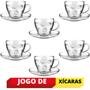 Imagem de Jogo De Xícaras Café 90ml Com Pires Vidro Circle Transparente - 6un