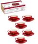 Imagem de Jogo de Xicaras Cafe Cha 6 xicara Porcelana Com Pires 160ml