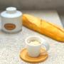 Imagem de Jogo de Xícaras Café Porcelana com Pires de Bambu 2pçs 60ml