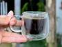 Imagem de Jogo de Xícaras de café 2 unidades parede dupla camada de vidro Chá Cappuccino Premium  com alça 80mL mimo6678