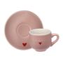 Imagem de Jogo De Xicaras De Café 90 Ml Em Porcelana Com Pires L Amour Rosa Hauskraft