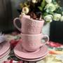 Imagem de Jogo de xícaras de chá porcelana Wolff Grace 250ml 4 peças rosé