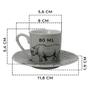 Imagem de Jogo De Xícaras E Pires Em Porcelana Com 80ml Para Expresso Com 6 Peças