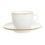 Imagem de Jogo de Xícaras para Café Matte com Pires em Cristal Off White com Borda Dourada 85ml 4 Peças - Hauskraft