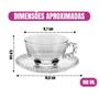 Imagem de Jogo de Xicaras Para Chá Café de Cristal Com Pires Caneca Decorada com Bolinhas Transparentes 180ml