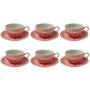 Imagem de Jogo de Xícaras Porcelana Café 6 Xícaras e 6 Pires 90ml Lamour