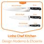 Imagem de Jogo Facas Mundial Profissional Cozinha e Churrasco 6 8 10 pol Faca Chef Lâmina Inox Reforçada Full Tang Bainha Rígida