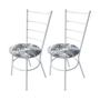 Imagem de Jogo Kit 2 Cadeiras Aço Metal Jantar Estofada Cozinha