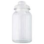 Imagem de Jogo Kit 3 Potes De Vidro 1350ml Com Tampa Hermética Redondo Transparente