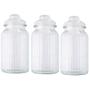 Imagem de Jogo Kit 3 Potes De Vidro 1350ml Com Tampa Hermética Redondo Transparente