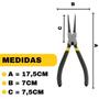 Imagem de Jogo Kit 4 Alicates P/ Trava Anel Interno E Externo 0ab Eda