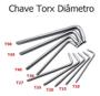 Imagem de Jogo Kit Chave Torx Tipo L 9 Peças Longa C/furo Profissional