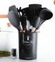 jogo kit colheres de silicone cabo de madeira 12 peças utensilios cozinha - Dona Fulô Imagem de jogo kit colheres de silicone cabo de madeira 12 peças utensilios cozinha