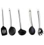 Imagem de Jogo kit de utensilios para cozinha em silicone preto com 10 peças