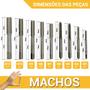 Imagem de Jogo Kit Macho e Tarracha Femea Maleta 20 Pcs Tarraxa Cossinete Abre Rosca Interna e Externa Vira Macho