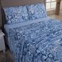 Imagem de Jogo Lençol Cama Queen 4 Peças 100% Algodão Malha Penteada