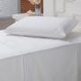 Imagem de Jogo lençol cama solteiro 3 peças percal 200 fios 100% algodão - branco - solteiro