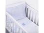 Imagem de Jogo Lençol Mini Berço Azul 100% Algodão Kit 3 Peças 150 Fios Bordado Enxoval Bebe Recém Nascido