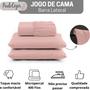 Imagem de Jogo Lencol Queen Size 3 pçs 400 Fios com Elastico Barra Lateral