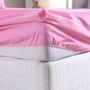 Imagem de Jogo Lençol Roupa Cama Box Elastico Solteiro 2 Pçs Fronha Quarto Macio Grosso Basico Rosa Simples
