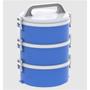 Imagem de Jogo Marmita Azul 1,5 L Térmica 1 Simples 1 Dupla 1 Tripla Tekcor Soprano