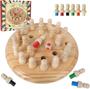 Imagem de Jogo Memory Chess Matching Gothink Wooden para crianças com dados