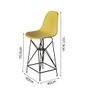Imagem de Jogo Mesa Bistrô Eames Tampo Amêndoa 60cm 3 Banquetas Amarela Base Ferro Preto