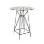 Imagem de Jogo Mesa Bistrô Eames Tampo Vidro 60cm 3 Banquetas Branca Base Ferro Preto