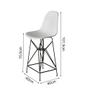 Imagem de Jogo Mesa Bistrô Eames Tampo Vidro 60cm 3 Banquetas Branca Base Ferro Preto