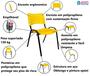 Imagem de Jogo Mesa Moema 70x70 Preta Com 4 Cadeiras Empilhável Iso Amarela