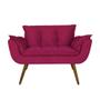 Imagem de Jogo Namoradeira e 2 Poltronas Estofadas Sala de Visitas Opala Suede Rosa Pink - LM DECOR