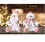 Imagem de Jogo Papai Noel e Boneco de Neve Sentado Rosê Luxo Gorrinho e Cachecol Crochê 32cm - Magizi
