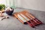 Imagem de Jogo para churrasco com laminas em aço inox e cabos em madeira polywood vermelho 5 peças tramontina
