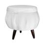 Imagem de Jogo Poltrona Estofada Com 1 Puff Pés Palito Clínica Pétala Suede Branco - LM DECOR