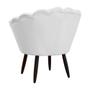 Imagem de Jogo Poltrona Estofada Com 1 Puff Pés Palito Clínica Pétala Suede Branco - LM DECOR