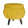 Imagem de Jogo Poltrona Estofada Com 1 Puff Pés Palito Clínica Pétala Suede Mostarda - DL Decor