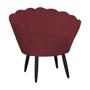 Imagem de Jogo Poltrona Estofada Com 1 Puff Pés Palito Clínica Pétala Suede Vermelho Bordo - DL Decor