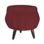 Imagem de Jogo Poltrona Estofada Com 1 Puff Pés Palito Clínica Pétala Suede Vermelho Bordo - DL Decor