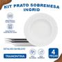 Imagem de Jogo Pratos Sobremesa Tramontina Porcelana 21 Cm Ingrid 4 Pç