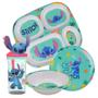 Imagem de Jogo Refeição Infantil Melamina Stitch Disney 4 Peças Incluso Copo 3D - Tuut